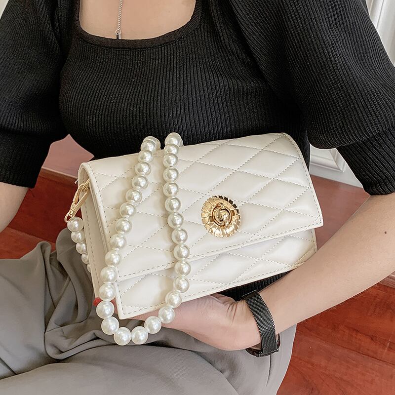 パールチェーン サマーシングル 夏物 真珠 スクウェア Tiancai_Wing_Bag17782875381