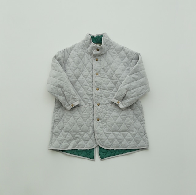 〈 eLfin Folk 〉Cotton lawn Quilt Coat / elf-232F24 / アウター / light gray / 140〜155