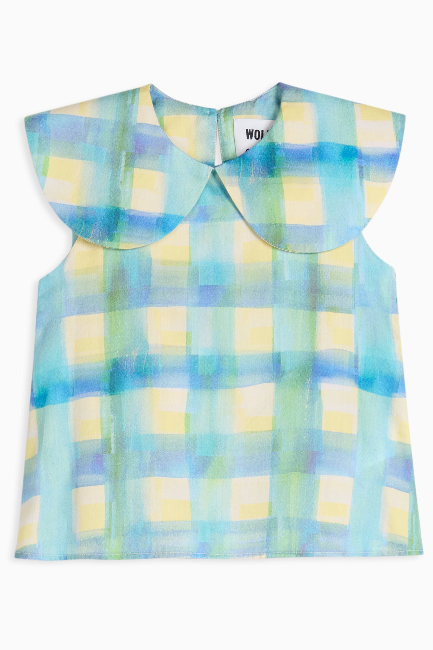 【26SS】WOLF&RITA(ウルフアンドリタ)GABRIELA GRID(2y/4y/6y/8y/10y/12y)ブラウス ギンガムチェック ライトブルー