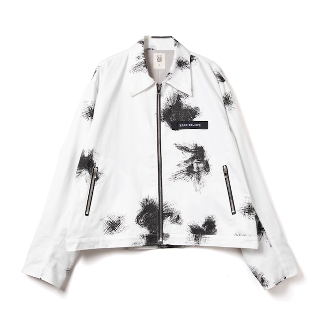 vast222 CAMO ZIP JACKET / white