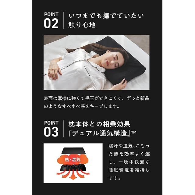 ヒツジのいらない枕 枕カバー 単品 ブラックレーベル さらさらカバー