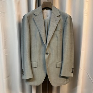 CUSTOM TAILOR BEAMS WOOL / MOHAIR GREY SUIT