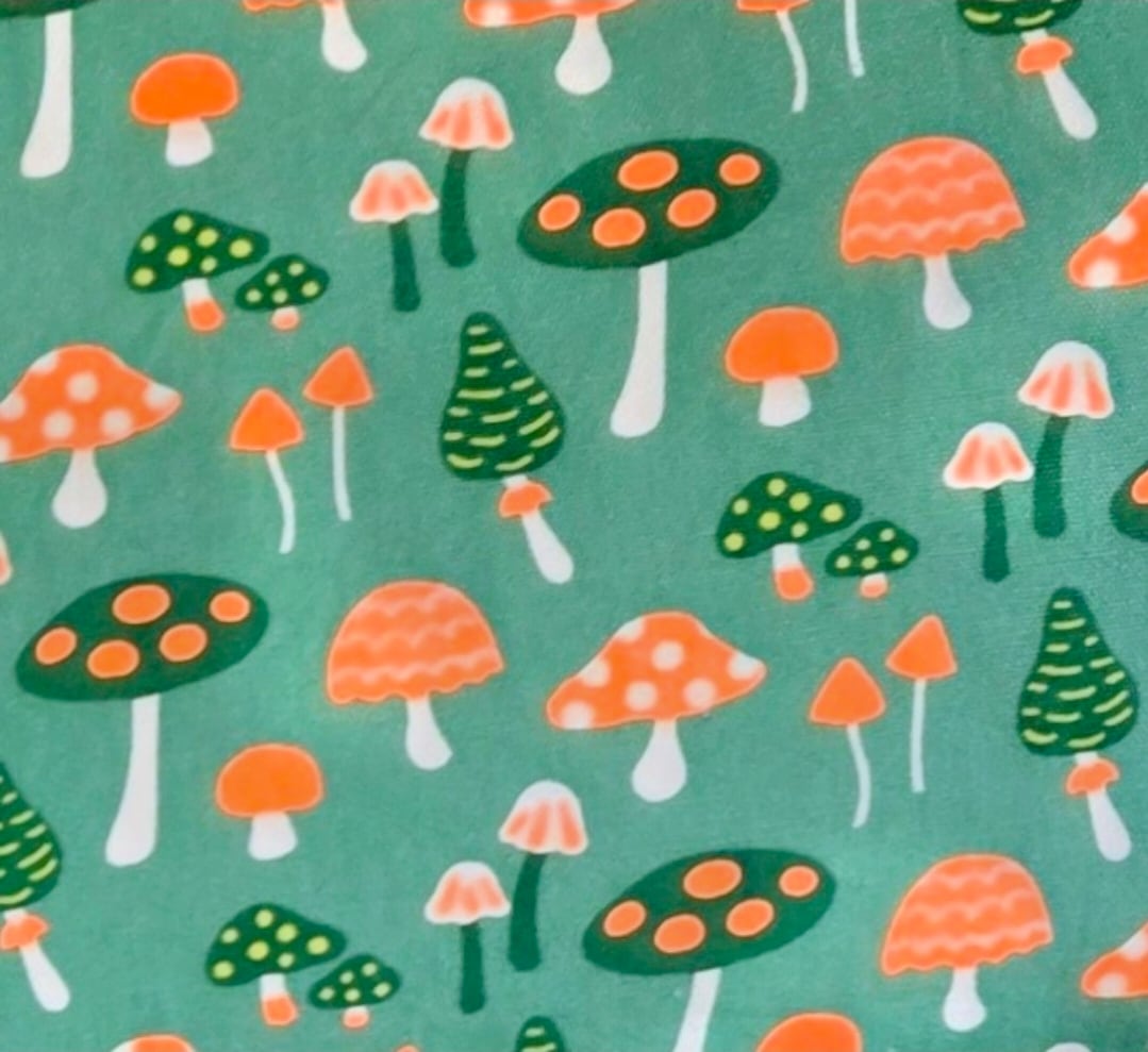 Mushlumie きのこ柄 キノコ柄 オックス | junequilt