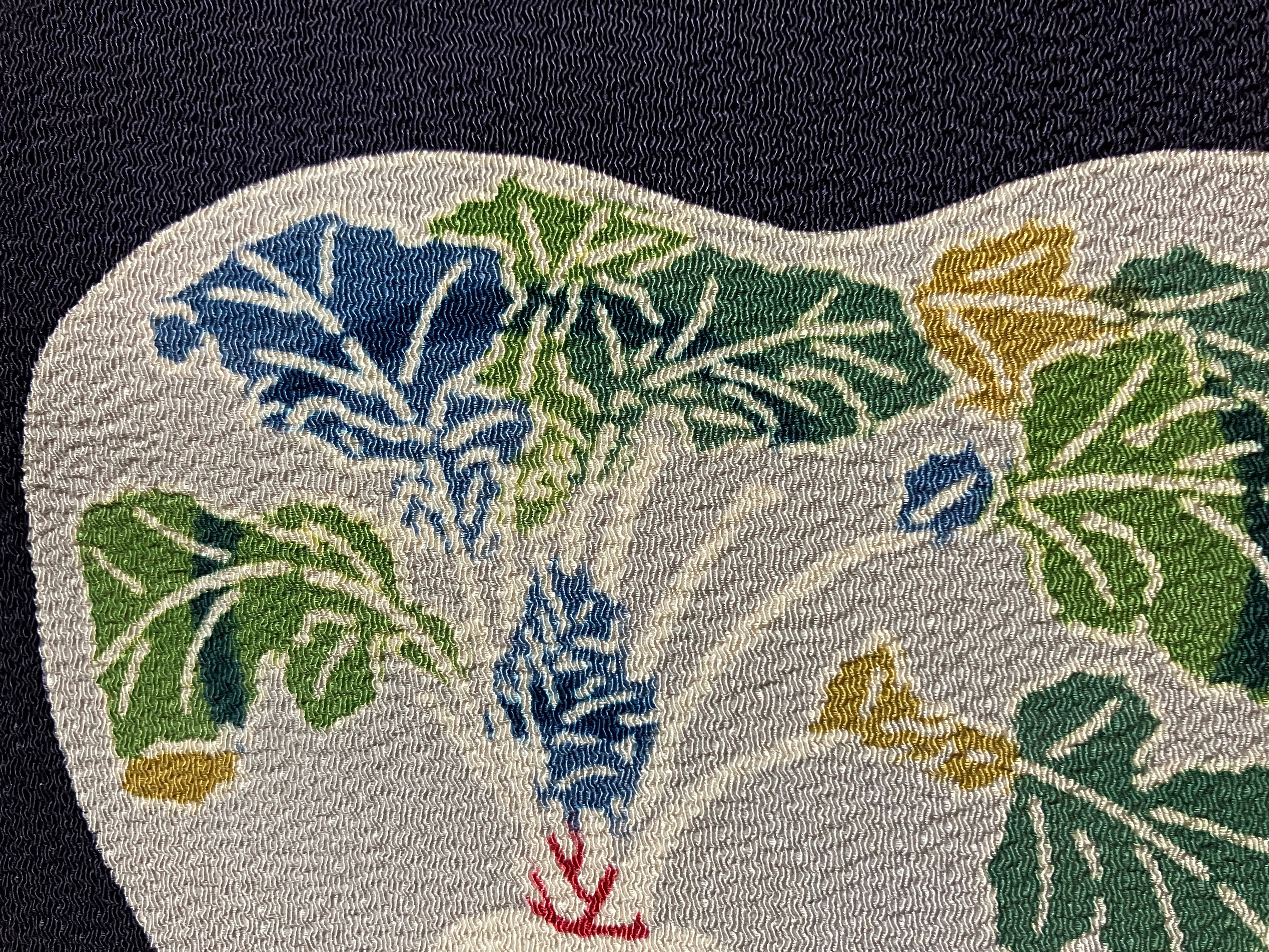 ちりめん染名古屋帯（鼠紫地かぶ）