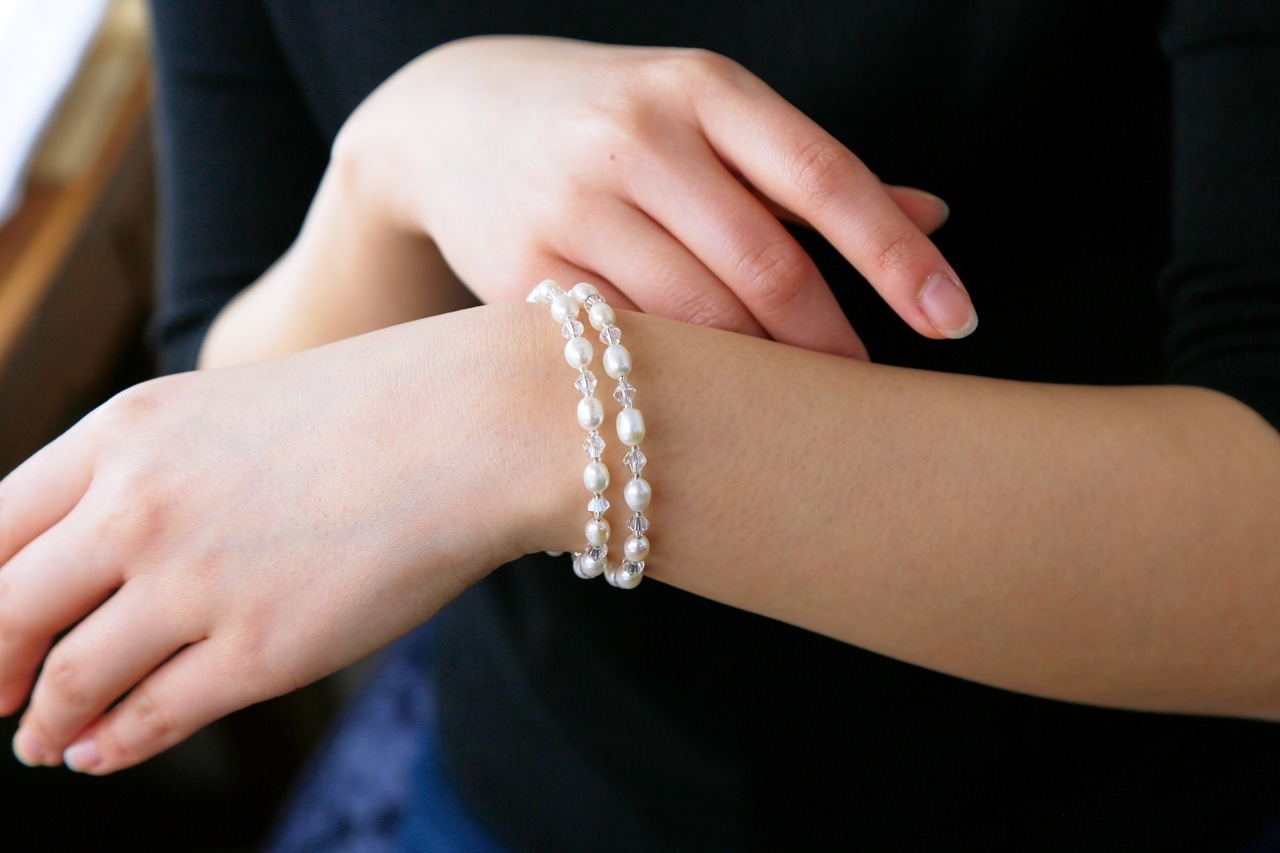 [ROSE] 淡水パール２連バングル