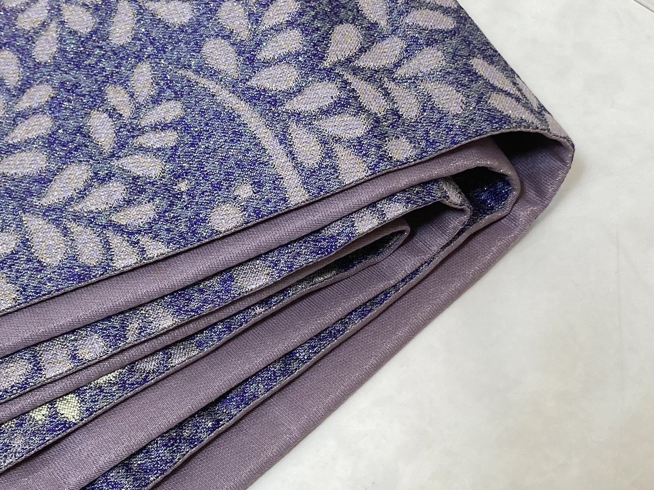 袋帯  雪輪紋 貝紫 ふくれ織 雪輪取り 笹蔓緞子 A827-8水着/浴衣