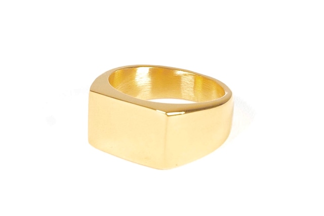 【316L half square signet ring】 / GOLD
