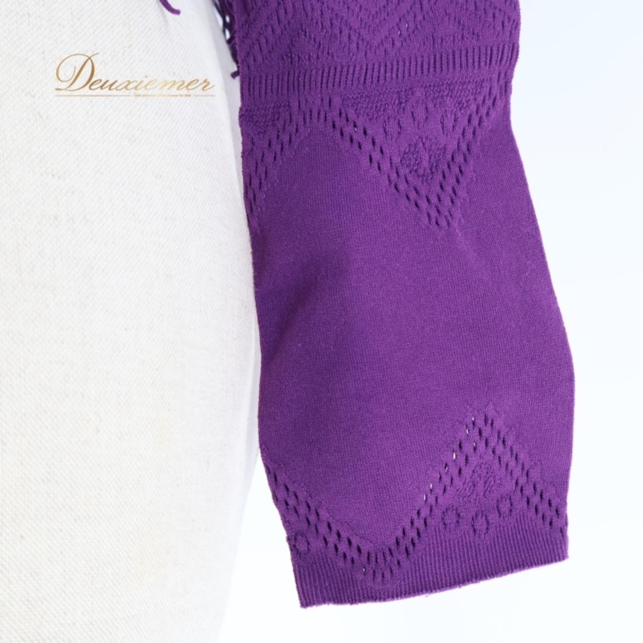 バレエ 衣装 チャコット Chacott ノーソーイングニット トップス レッスン 練習着 社交ダンス 長袖 リボン 紫 かわいい ダンス パープル系 日本製 バレエ トップス ノーソーイングニット ダンス衣装 レッスン着 練習着 社交ダンス用 紫色 可愛い デザイン フリンジ 女性用ファッション ストレッチ素材 日本製