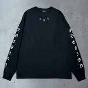 IDESIGN ブラックレターロングスリーブT(BLACK)