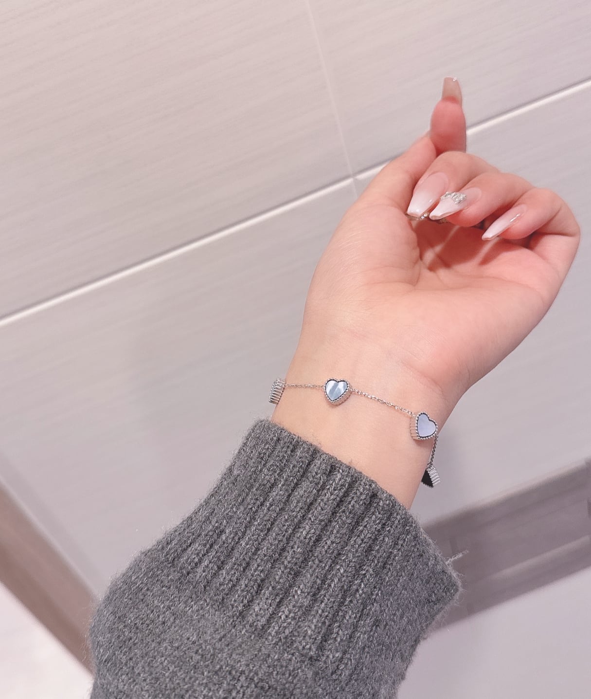mini love heart bracelet ブルーシェル [260] | SASSY ANGEL