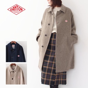 DANTON [ダントン] WOMEN'S WOOL LIGHT PILE LONG COAT [DT-A0388WLP] ウール ライト パイル ロングコート・ステンカラーコート・ワイドコート・ドロップショルダー・ロングコート・アウター・LADY'S [2023AW]