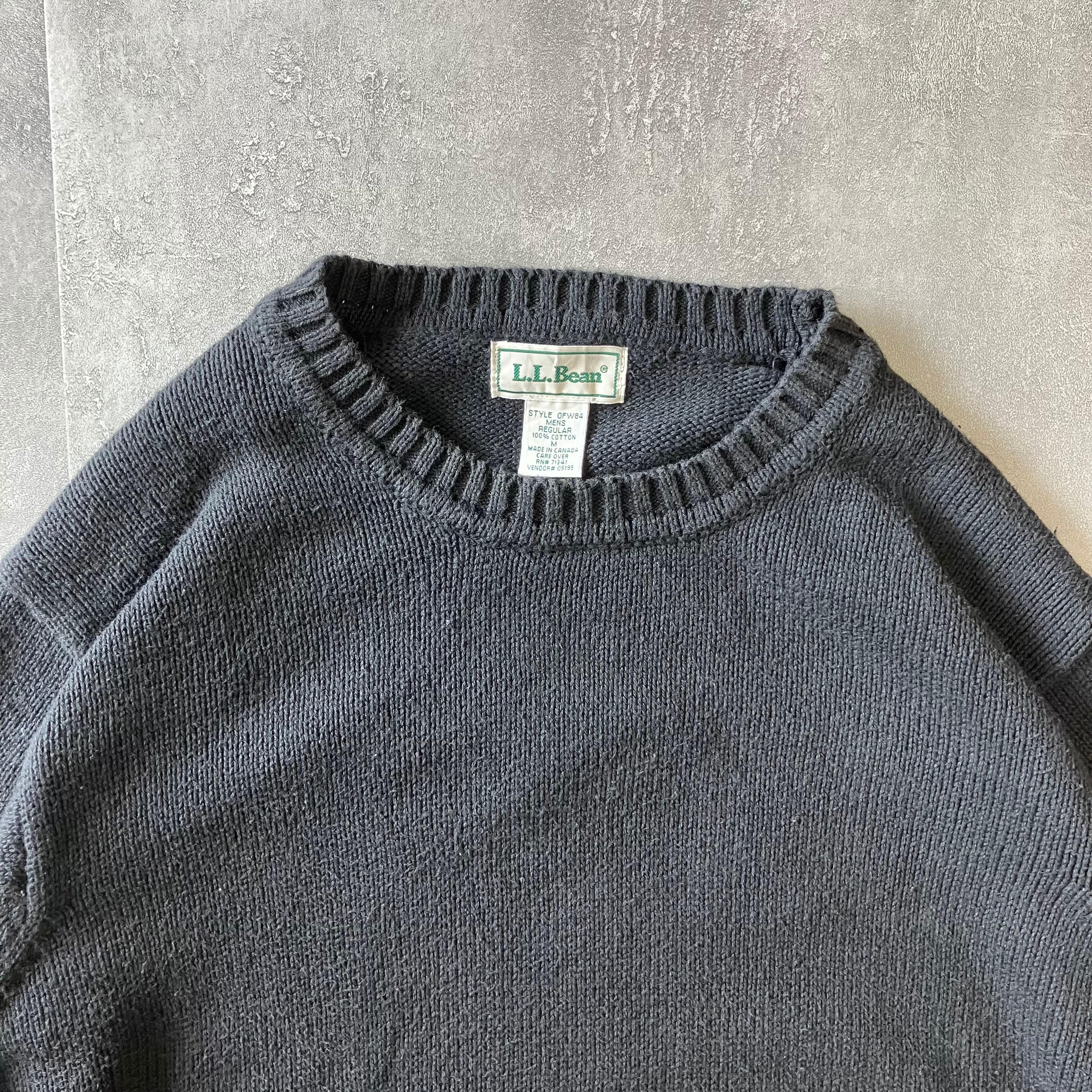 L.L.Bean 80s~ コットンニット ブラック No.1570 | 古着屋ROCKET