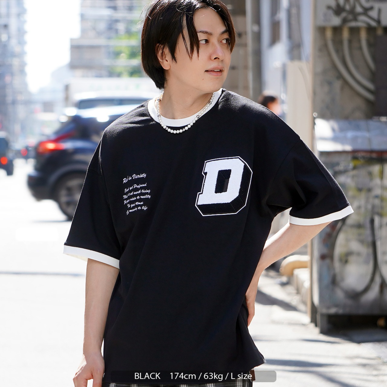 \SALE/◆サガラ刺繍 リンガーネック ヘビーウェイトTシャツ◆br-60222