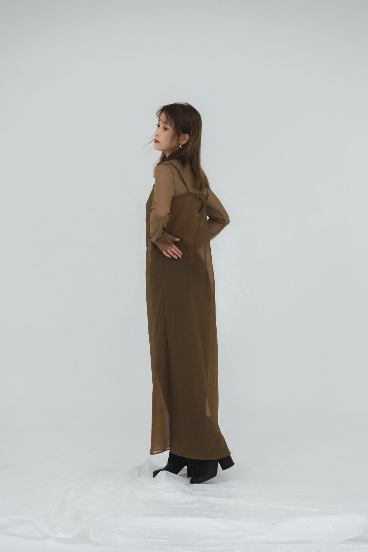 シースルー タートル トップス｜ブラウン | tof`em online store