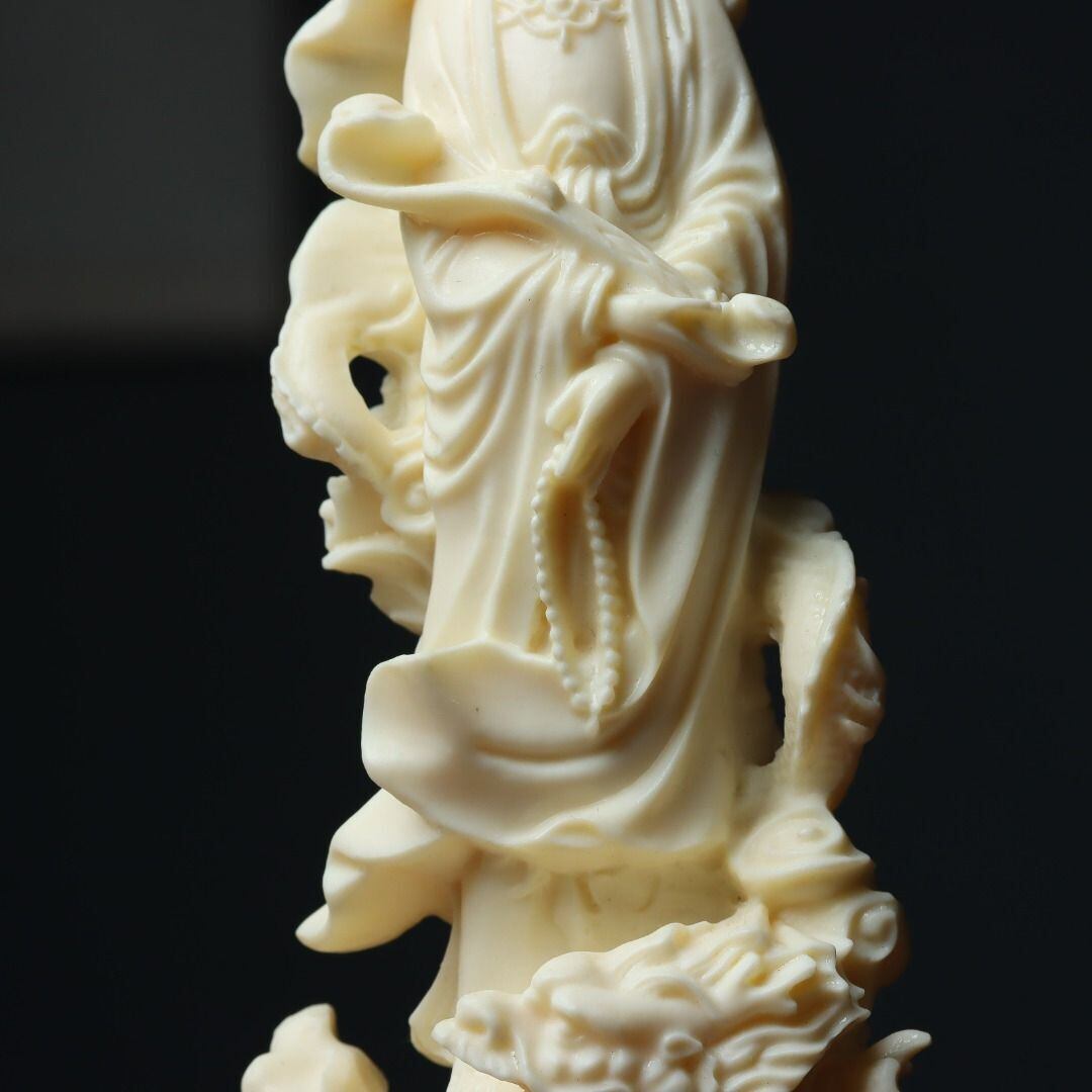 龍上観音菩薩 観音菩薩像 観音様 龍 仏像 置物 神 豊穣 財運 厄除 開運