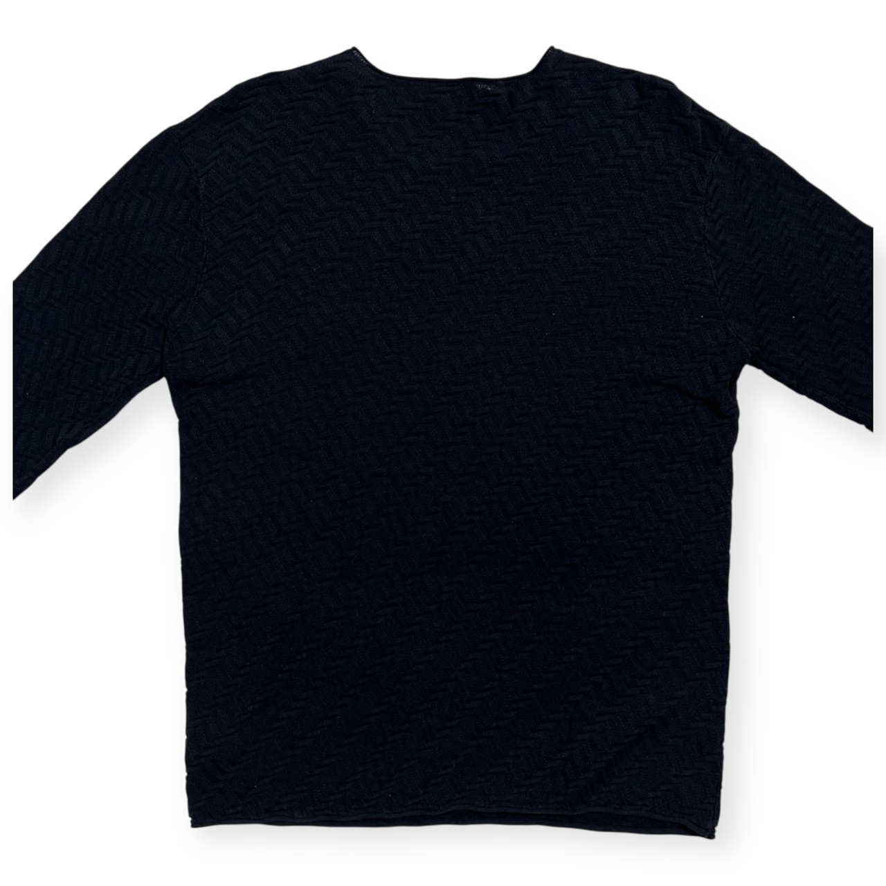 ARMANI COLLEZIONI アルマーニ コレッツォーニ デザイン ハイゲージ シルク コットン ハイゲージ ニットセーター サイズ 48 /ブラック