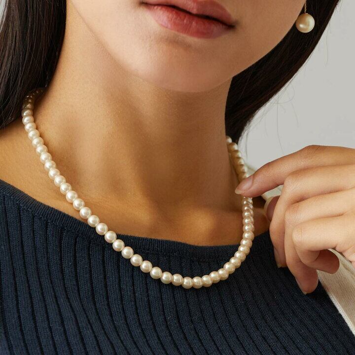 ロングネックレス パール ネックレス レディース K18 2本セット 金属