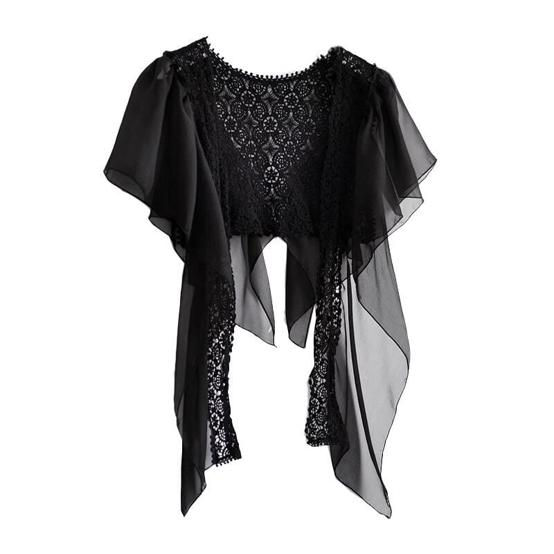 レース&シフォンケープ風ボレロ ds0952