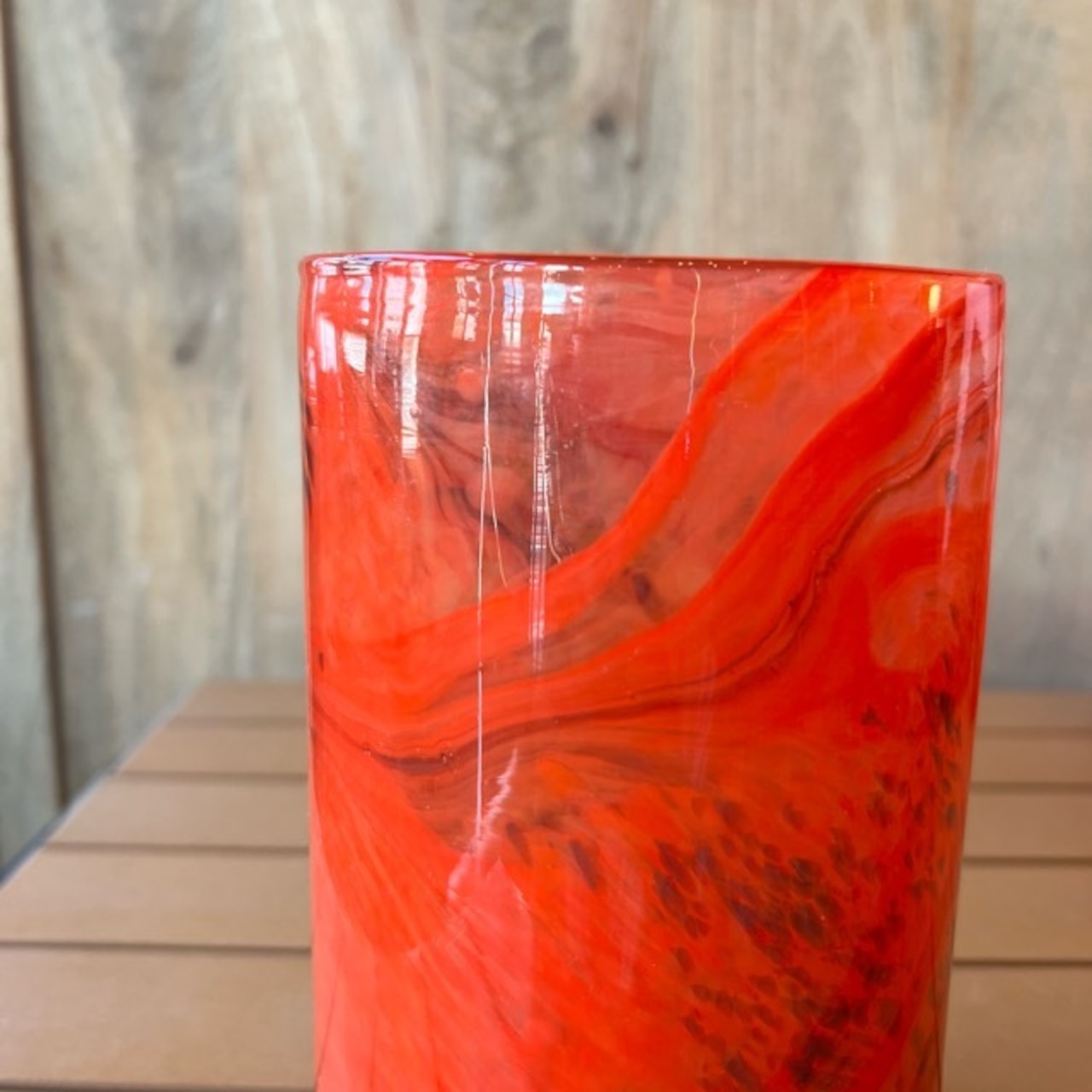 GLASS VASE FLUSSO ORANGE S ガラスグラデーション フラワーベース Sサイズ 生花 ドライフラワー 花瓶 花