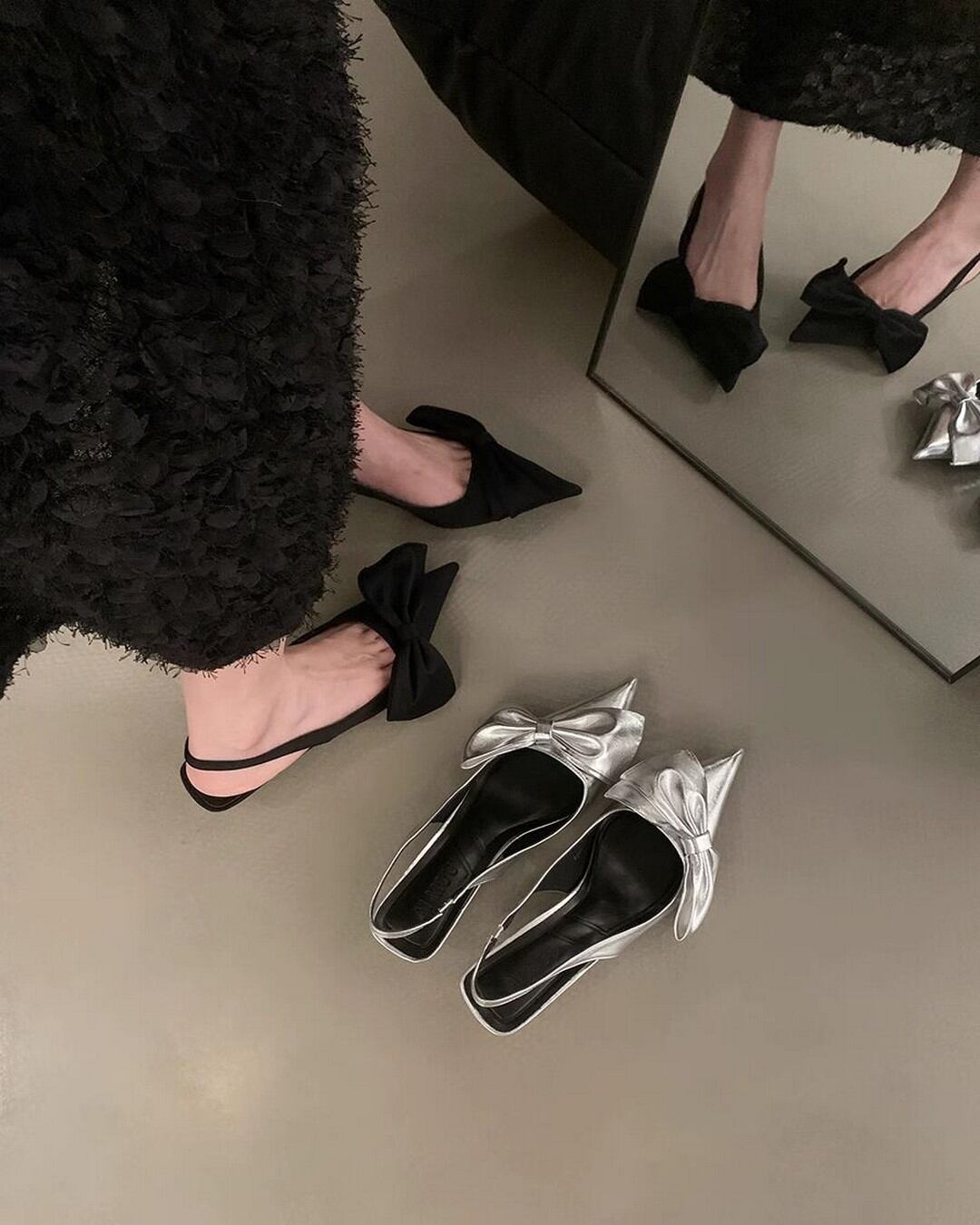 リボンバックストラップミュール S24628