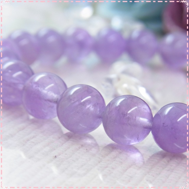 ラベンダーアメジスト 8ミリ 濃いめ バイカラー 癒し 真実の愛 出会い 優し気 美しい 天然石ブレスレット G17②