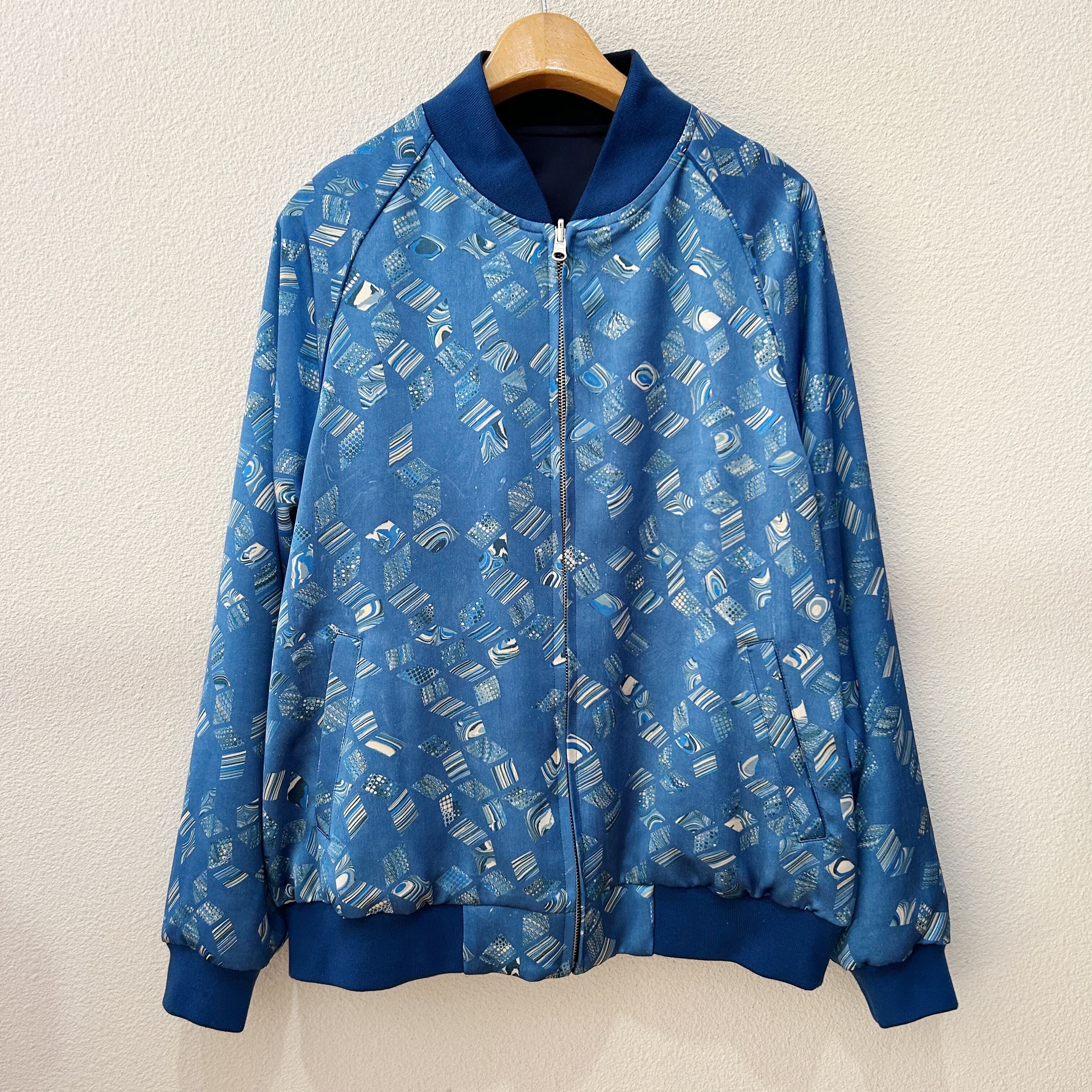 宇宙の香り 【BLUE BLUE JAPAN】マーブルプリント サテンスカジャン