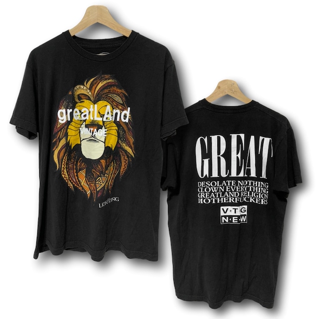 greatLAnd VINTAGE LION KING TEE BLACK LARGE