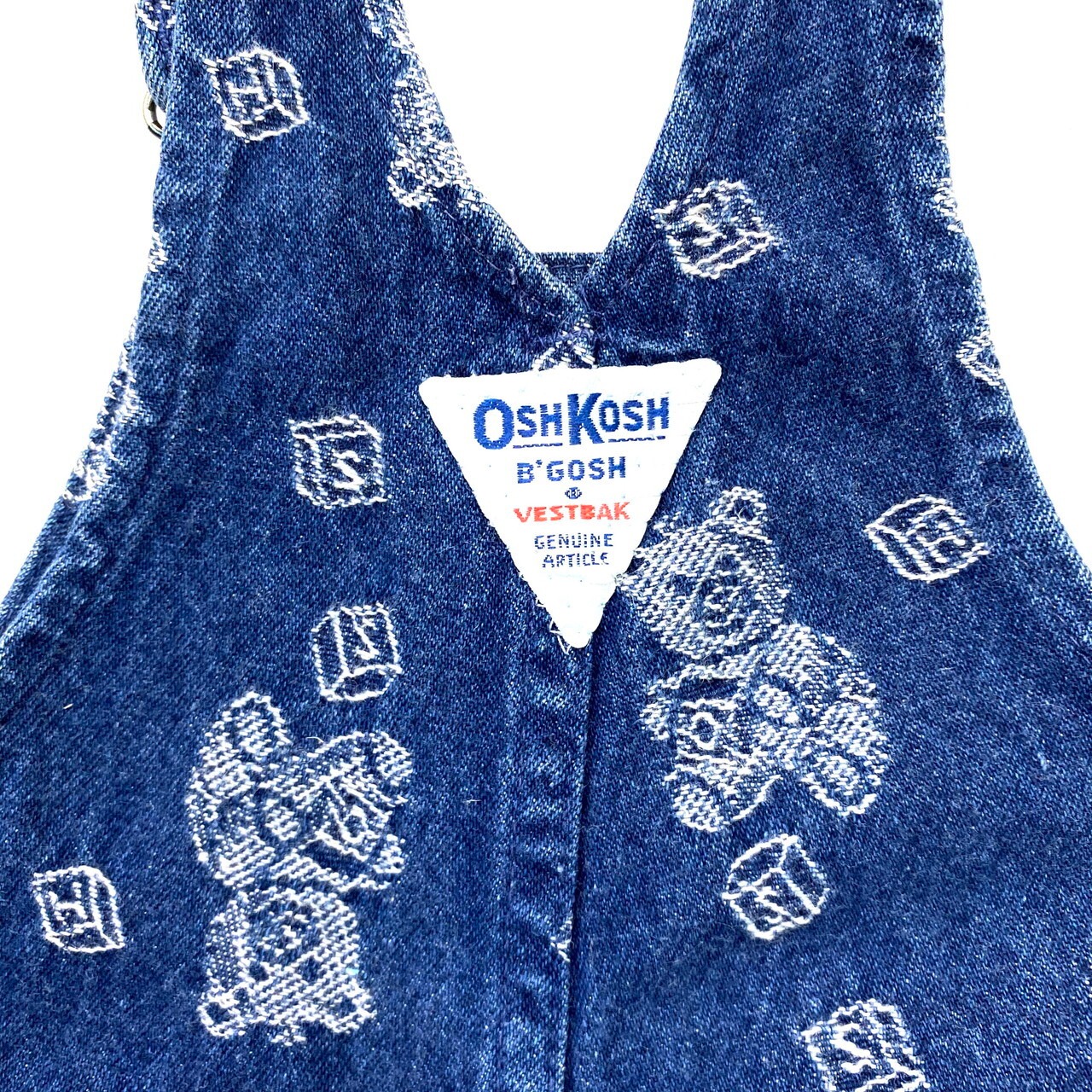 kids】80年代 USA製 オシュコシュ くま柄 総柄 オーバーオール 