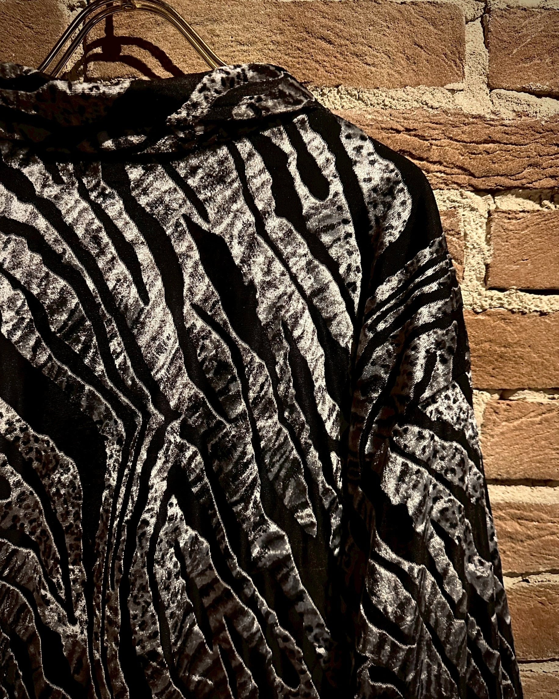 Caka act3】Flocky Zebra Pattern Vintage L/S Shirt | Caka(カカ