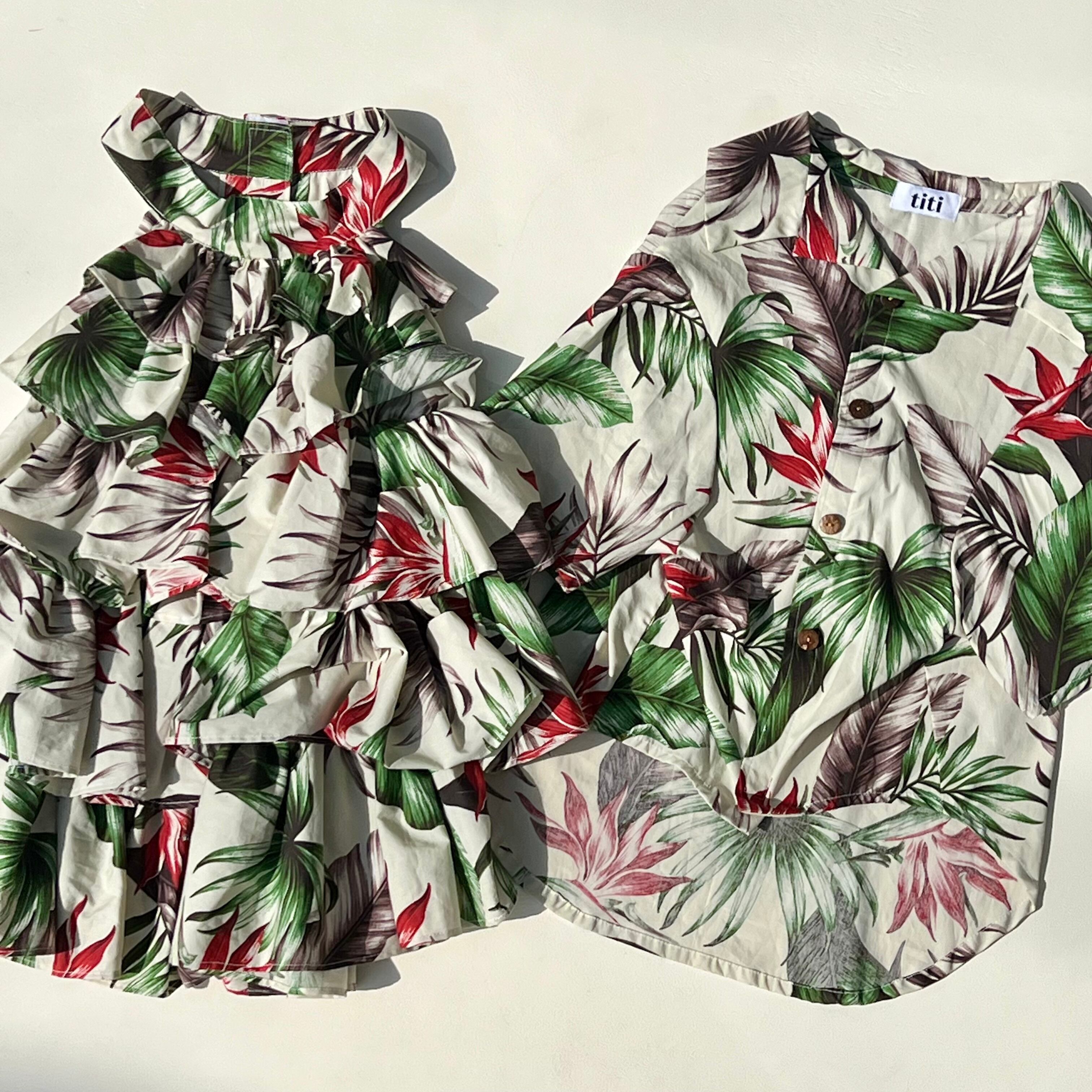 ハンドメイド犬服 【カラフルドット・お袖フリル付きワンピース】 犬の