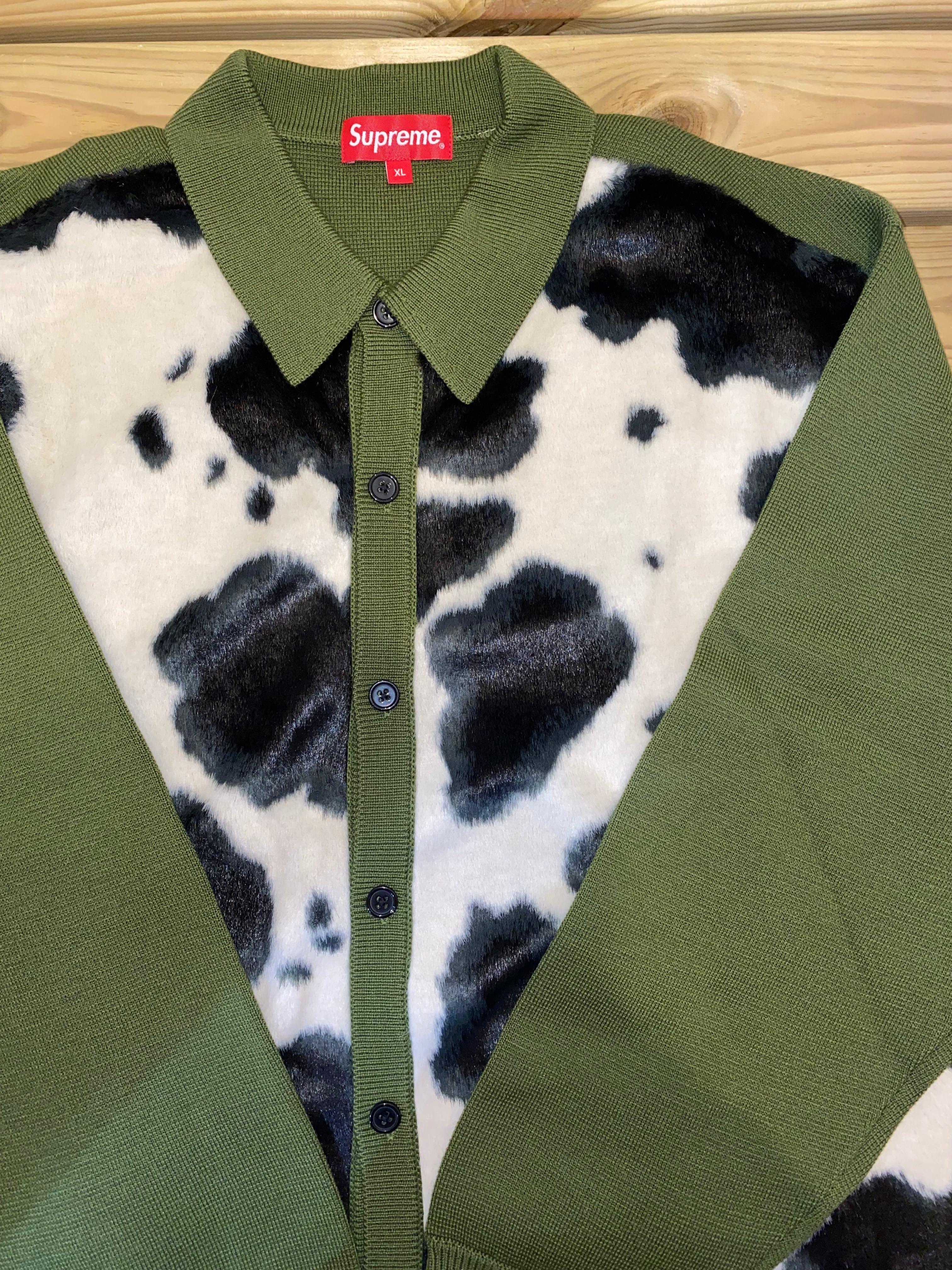 Supreme Cow Print Cardigan Green Mohair - カーディガン