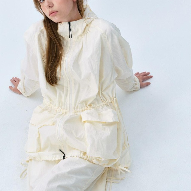 sheer Double-breasted oversized jacket  T4626