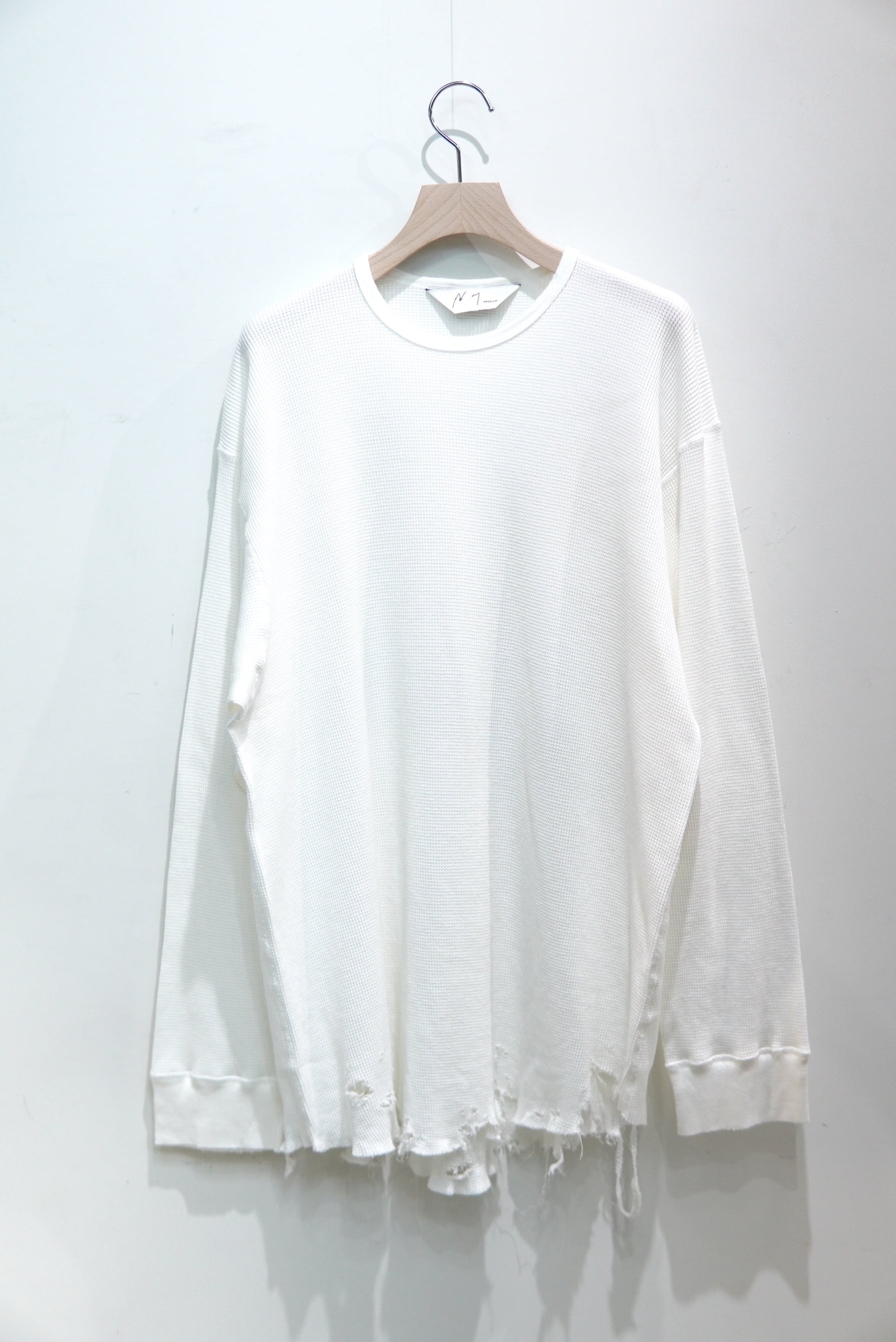 ANCELLM / DAMAGE WAFFLE CREW LS T-SHIRT / ANC-STD-CT03 | POETRY