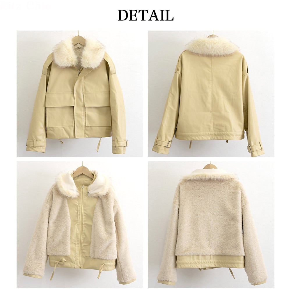 ライダース ジャケット レディース PUレザー 秋冬 ファー付き 韓国 おしゃれ かっこいい 大人 裏起毛 ブルゾン ストリート系 アメカジ 大人可愛い 大人女子