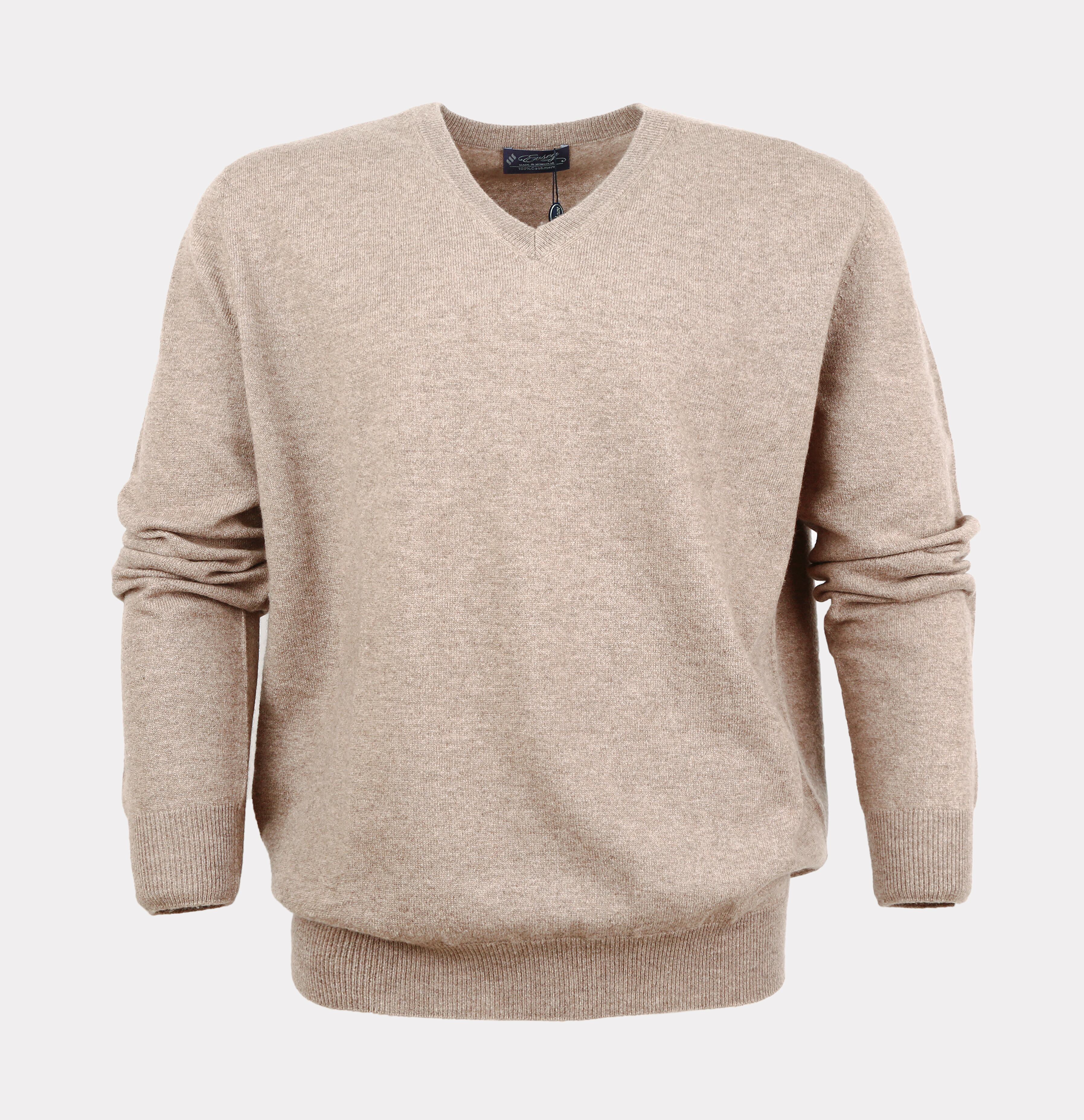 紳士Vネックセーター (100%ピュアカシミヤ)　色（03）ベージュ　1315−085