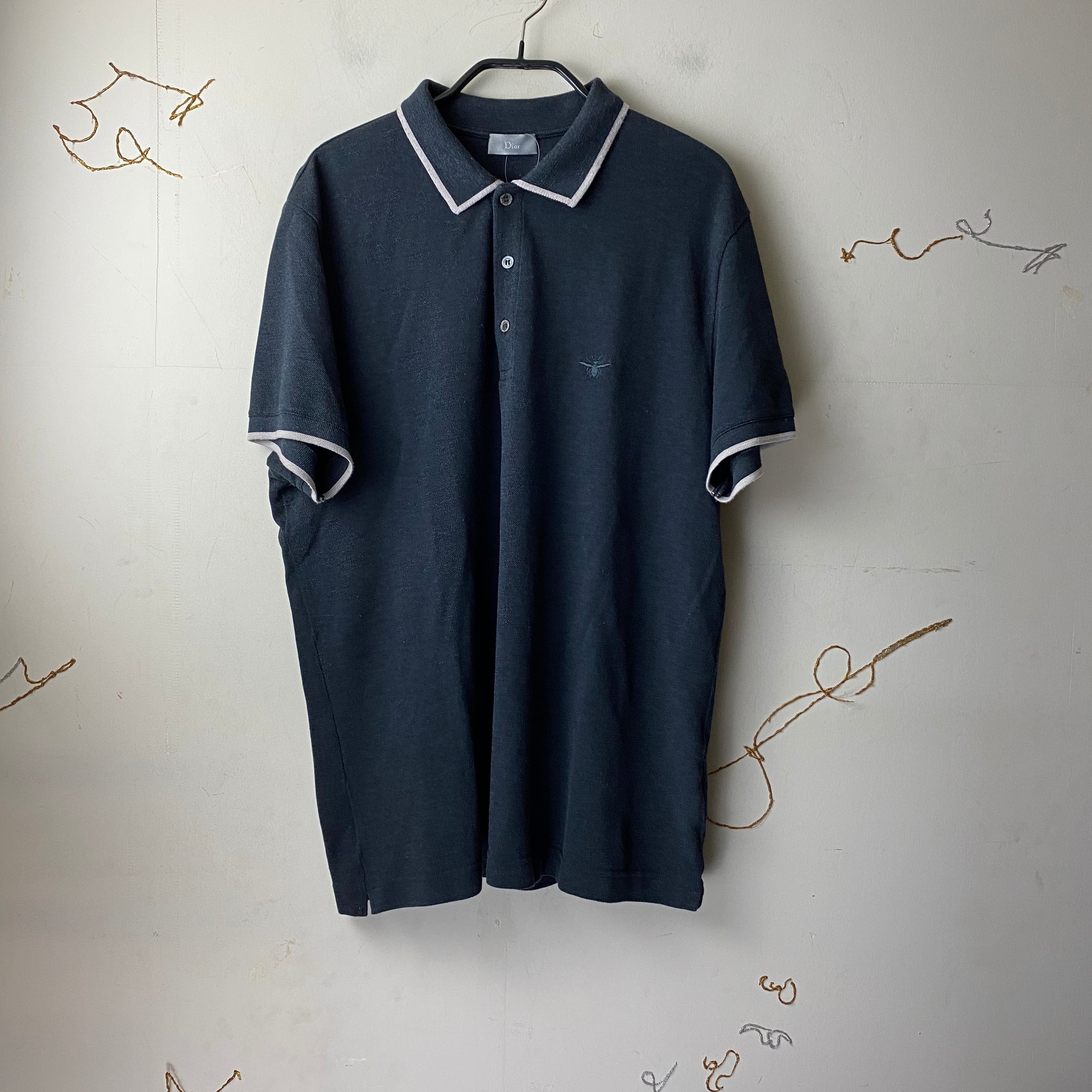 DIOR HOMME “bee” embroidery design polo shirt | NOIR ONLINE