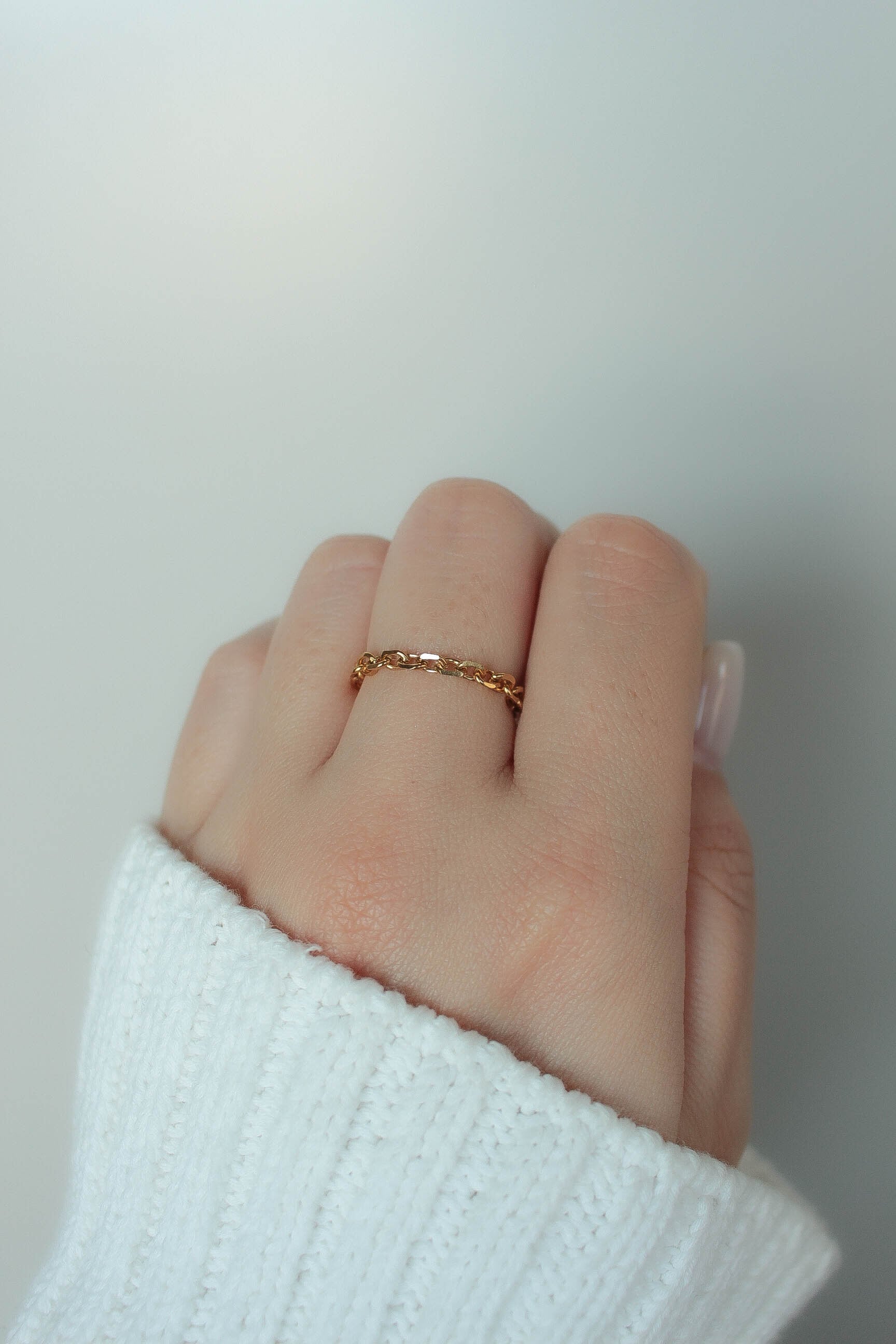 Thin Chain Ring | ebine(エビネ)|金属アレルギー対応アクセサリー