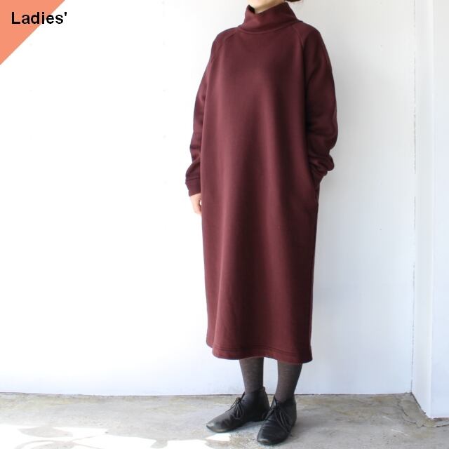 siora 裏起毛モックネックスウェットワンピース (Chocolate brown)
