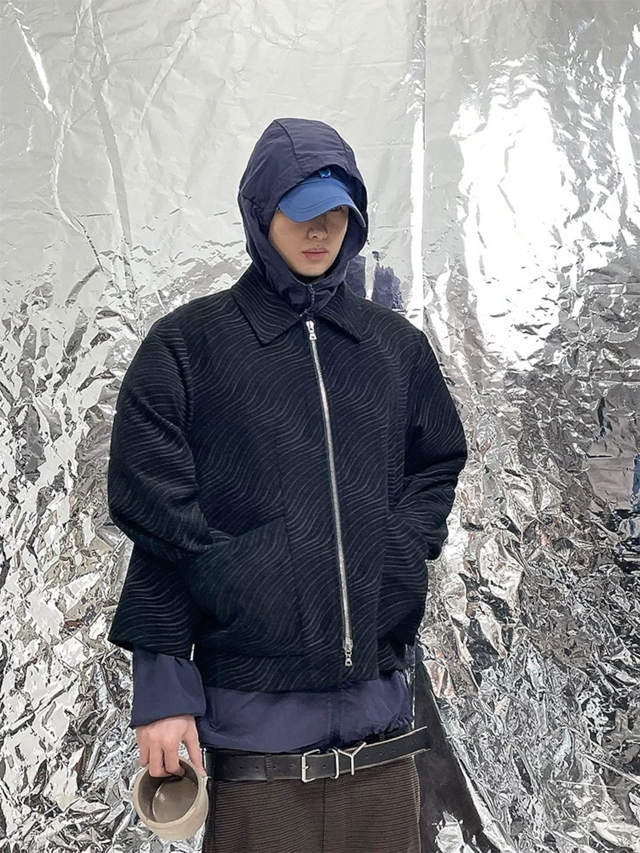 Pointless Triple-Sleeve Wave Jacket "black"