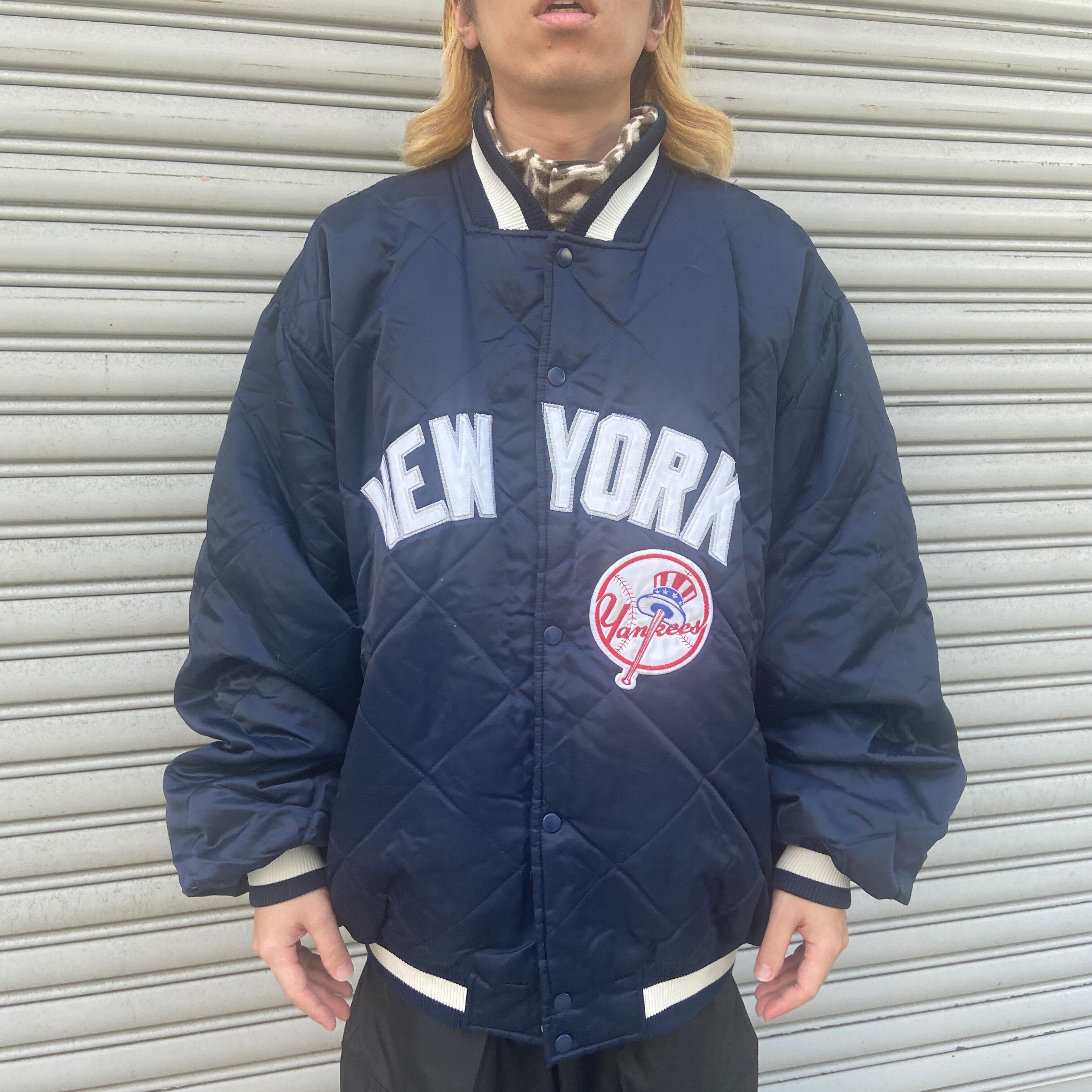 Majestic Yankees アノラックナイロンパーカー ネイビー XL