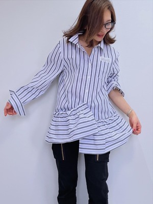 ミカーレミカーレ MICALLEMICALLE 取外し裾フリルシャツ