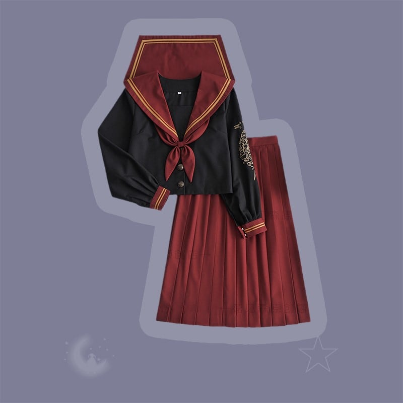 サブカル 服 地雷系 通販 セットアップ JK制服 セーラー服 長袖 鳳凰