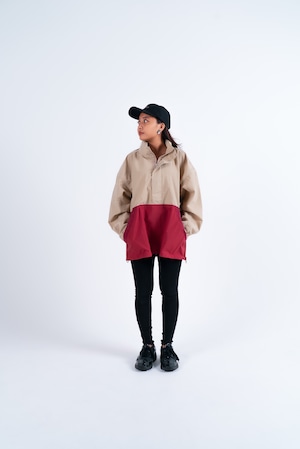 BLAZZ Anorak / Made in JAPAN -KHAKI x RED-