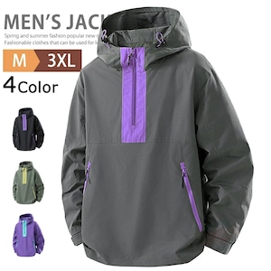 ウィンドブレーカー アノラック ハーフジップ プルオーバー メンズ 4色 M-3XL ブルゾン ジャンパー カジュアル  26LT1106