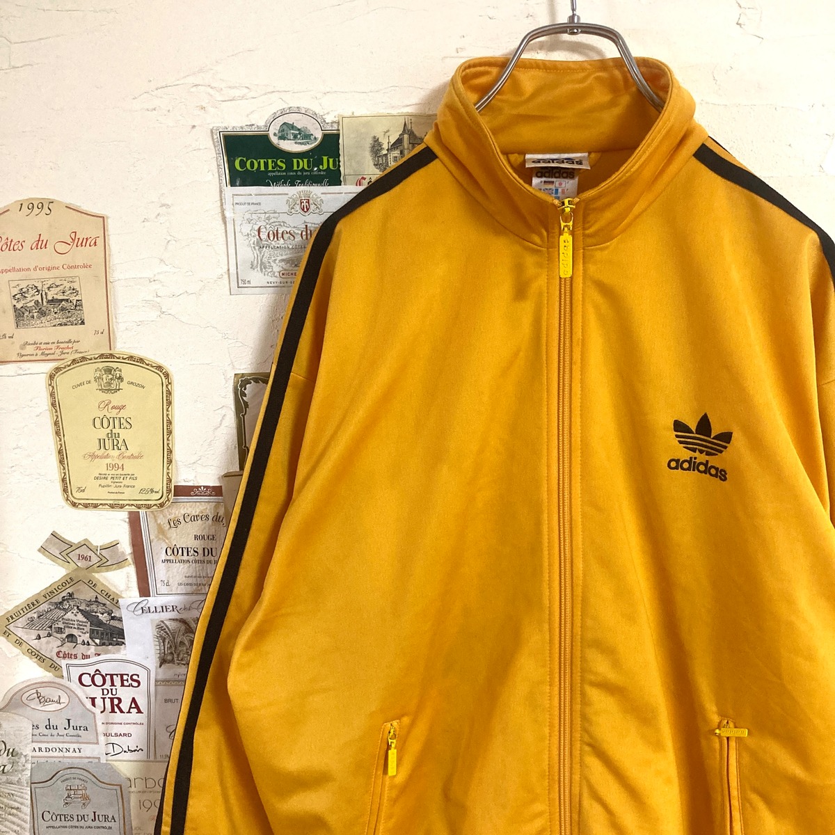 アディダス 90s 万国旗タグ オールド トラックジャケット イエロー 