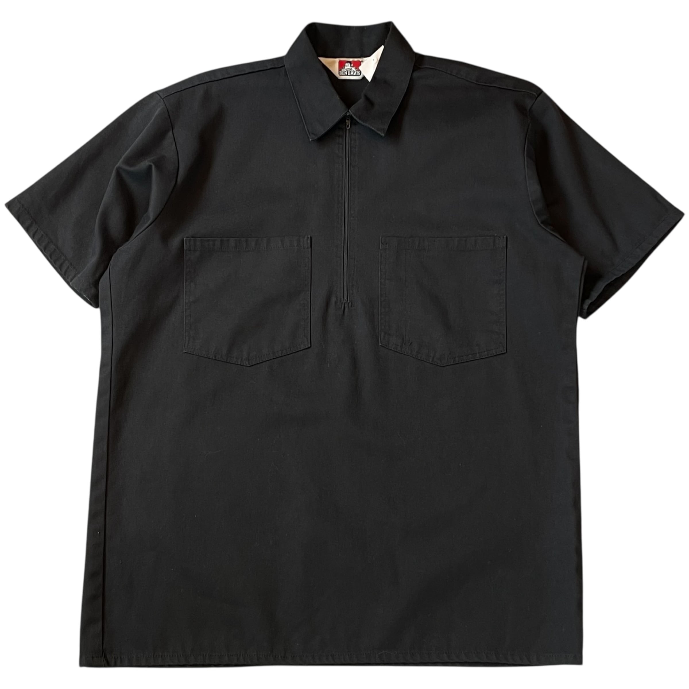 90s BEN DAVIS half zip work cotton shirt | What'z up
