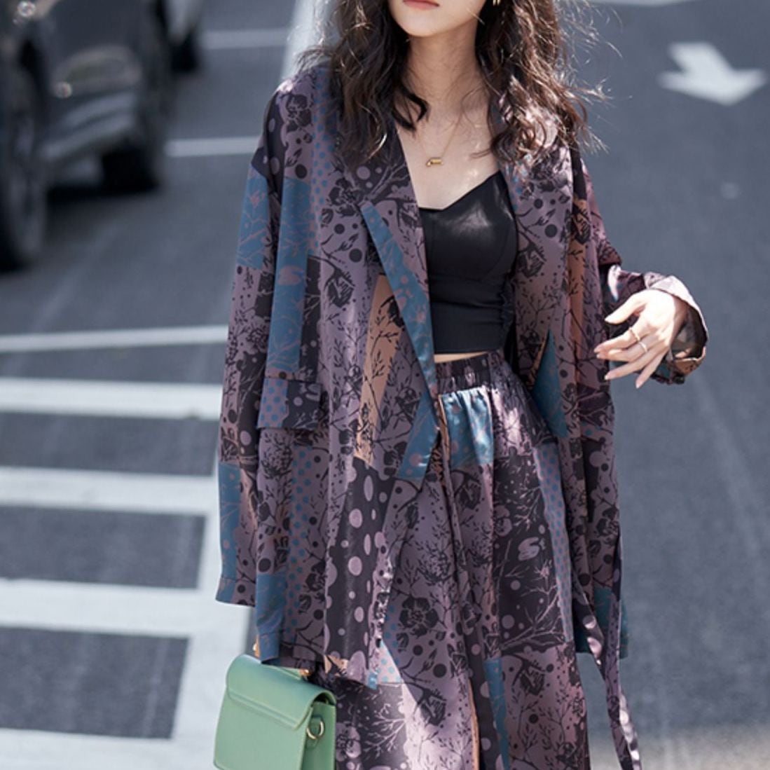 Retro grass flower print jacket S373