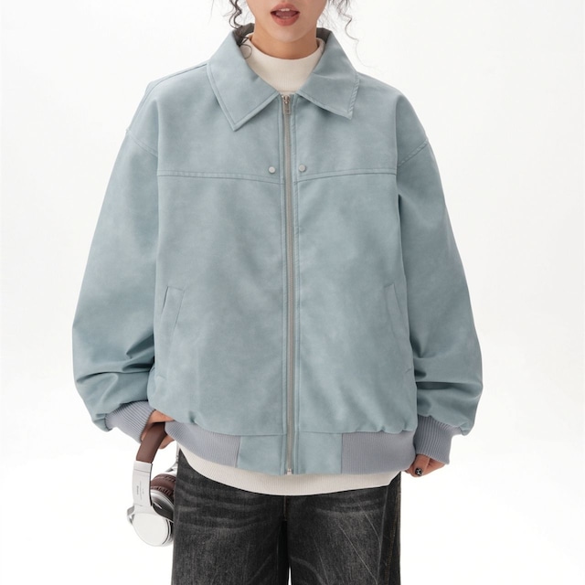 バックプレートデザインスエードライクジャケット 3col R01105