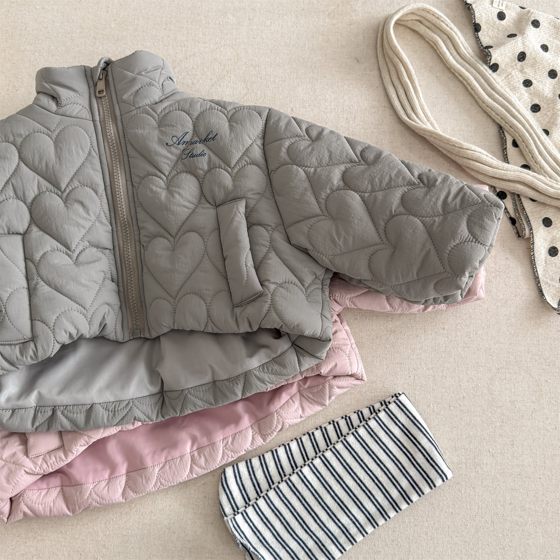 ハートキルティングショート丈アウター