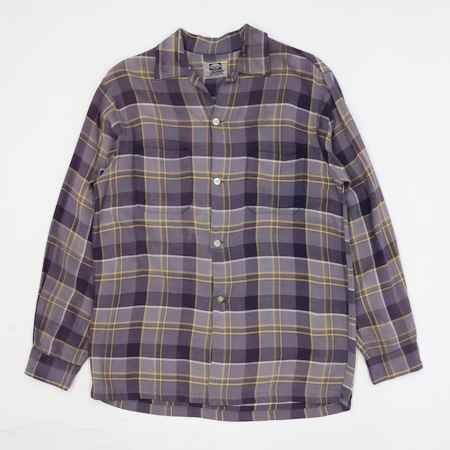 50-60S PILGRAM CHECKED OPEN COLLAR L/S SHIRT